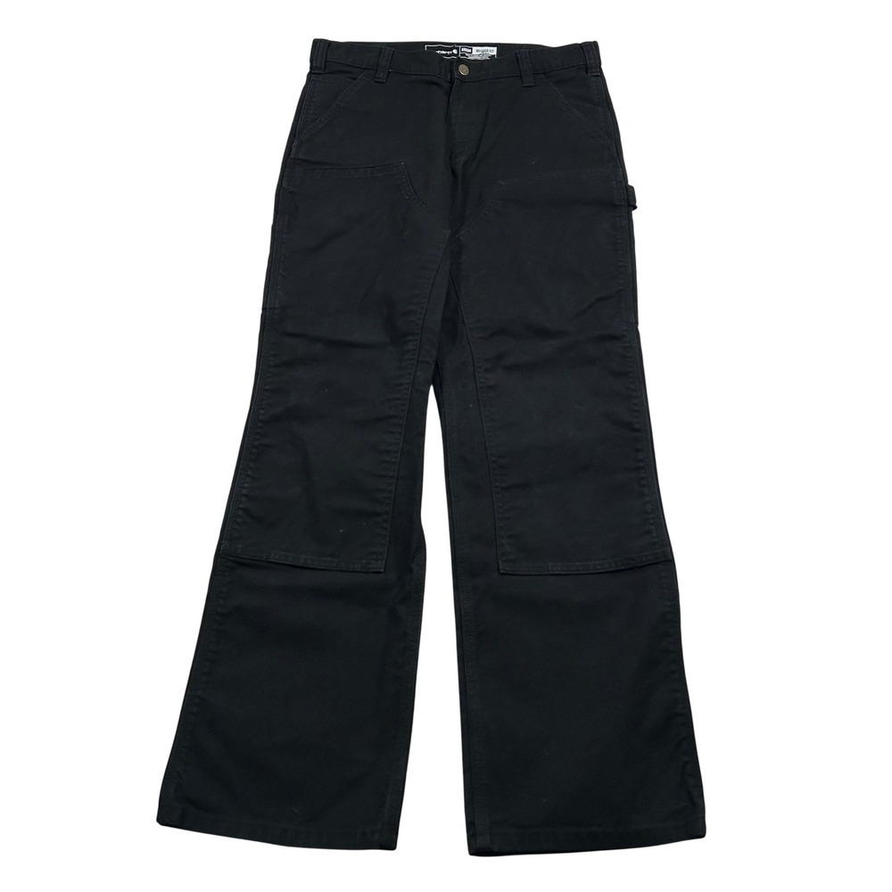 Carhartt Utility Work Pant Mens 33x34 Black Rugged Flex Double Front BN3334-M